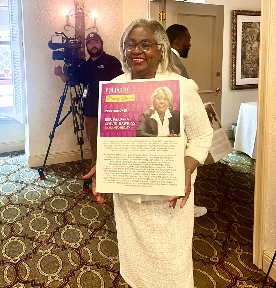 Recipient State Representative Barbara Gervin-Hawkins of San Antonio at the Bravery Brunch, sponsored by PoliChic Texas.