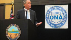 Ohio Gov. John Kasich speaks to editors and publishers at the Ohio Newspaper Association meeting.
