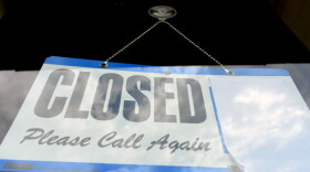 A WorkOne center in Knox, Indiana, displays a closed sign on the front door.