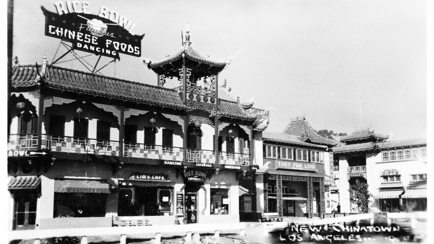 A Los Angeles Chinatown street in 1930. Ubiquitous now, Chinese restaurants were once feared by the white establishment.