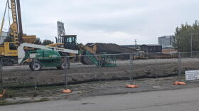 Equipment on the site of the Seneca Nation's proposed gas station.