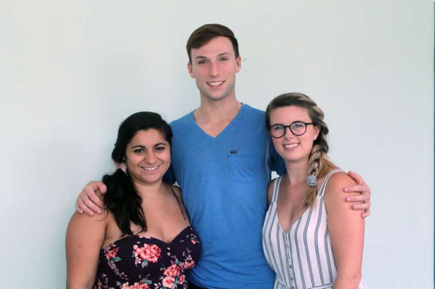 Director Lena Feliciano and actors Cara Langston and Patrick Plucinsky who play Bonnie and Clyde. Photo: Matthew Peddie