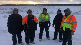 The ice road crew, with members from Napaimute and Chuathbaluk, plowed the frozen Kuskokwim River from Kalskag to Chuathbaluk on Jan 11.