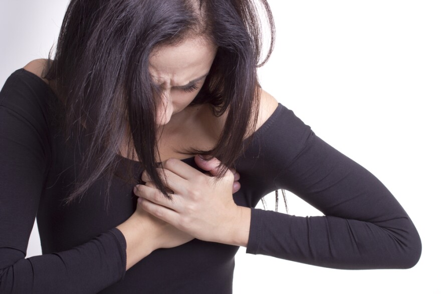 Chest pain's a common sign of heart attack, but women often don't have the usual symptoms.