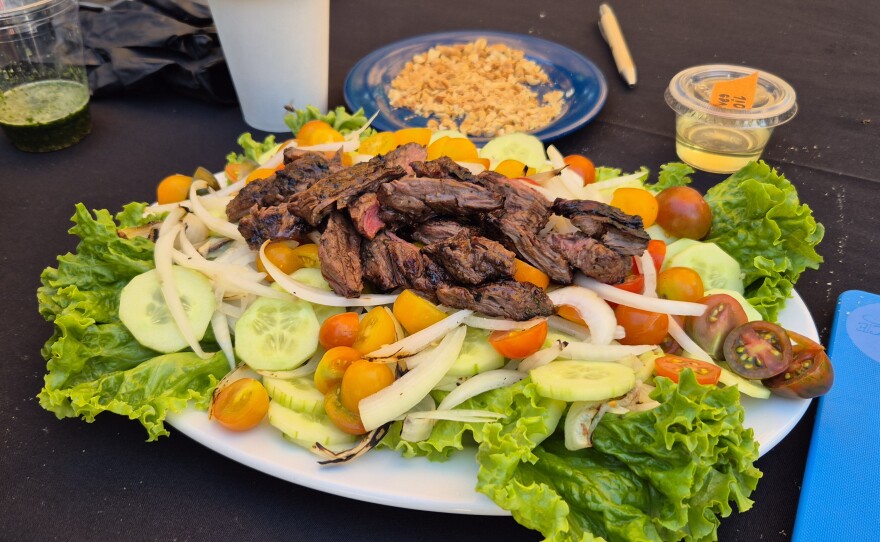 Presentation of dishes is part of the program. This Thai Beef Salad passed inspection.