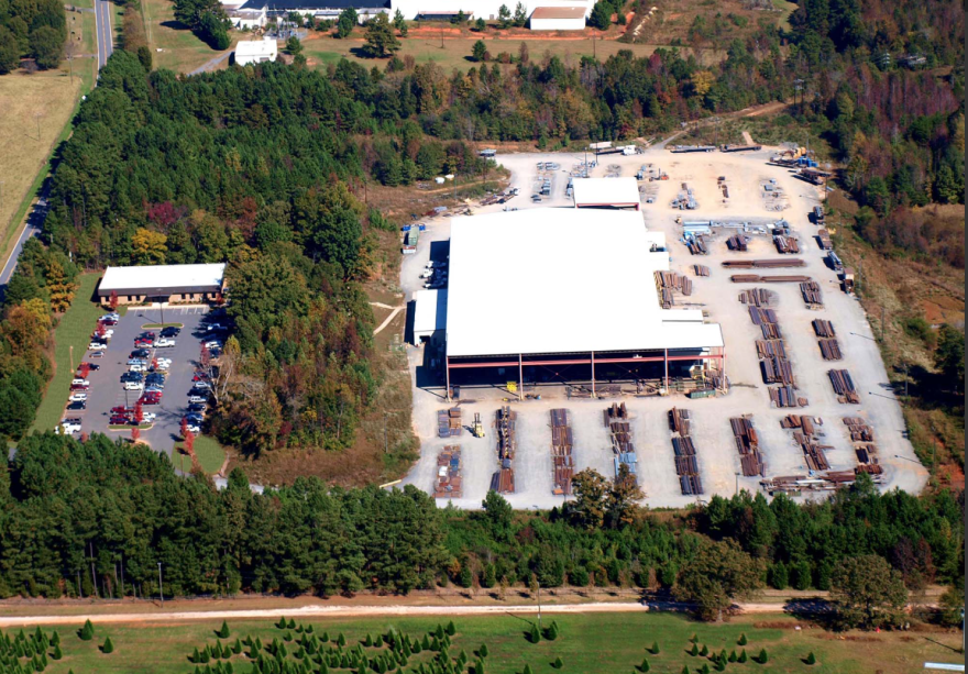 Aerial image of SteelFab plant and sales office in York, SC.