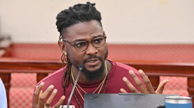 Pictured: Kurt Marsh during a Senate Committee of the Whole meeting on May 11.