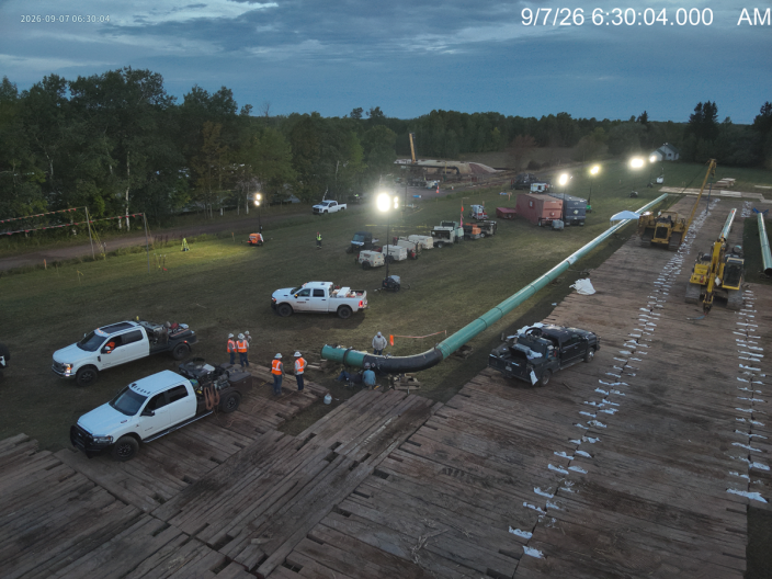 Temporary bypass work continues around the clock near the Line 5 release site in Iron County, Wisconsin.