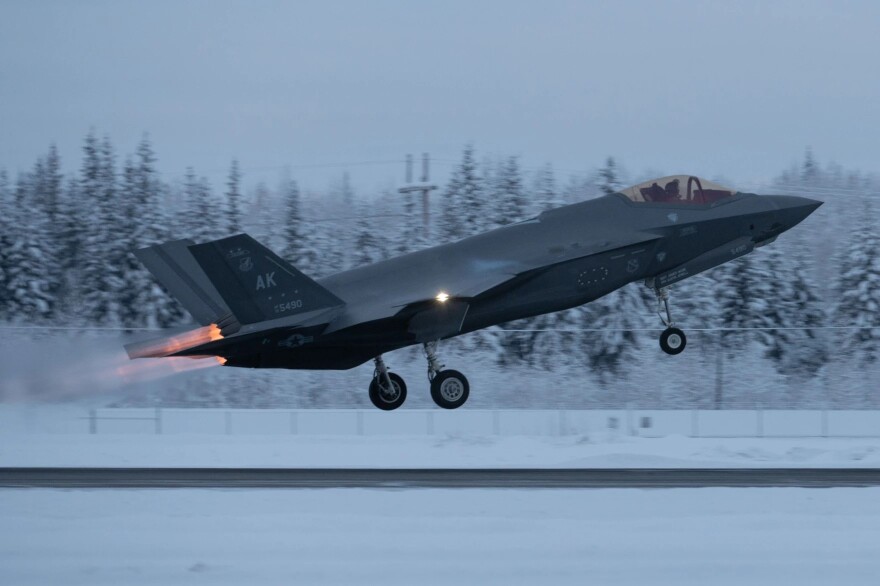 An F-35A Lightning II like this one crashed in January on Eielson Air Force Base.