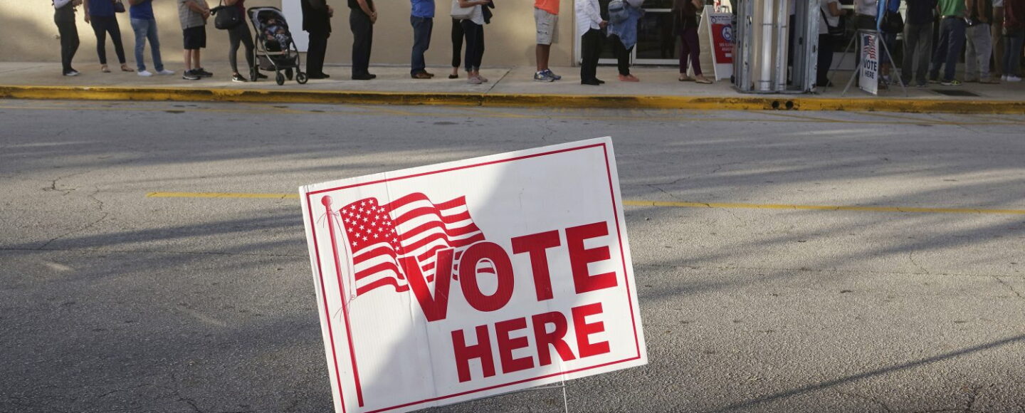 Voters line up at the Coral Ridge Mall, Tuesday, Nov. 8, 2016, at polling stations in Fort Lauderdale, Fla. (Joe Cavaretta/South Florida Sun-Sentinel via AP)