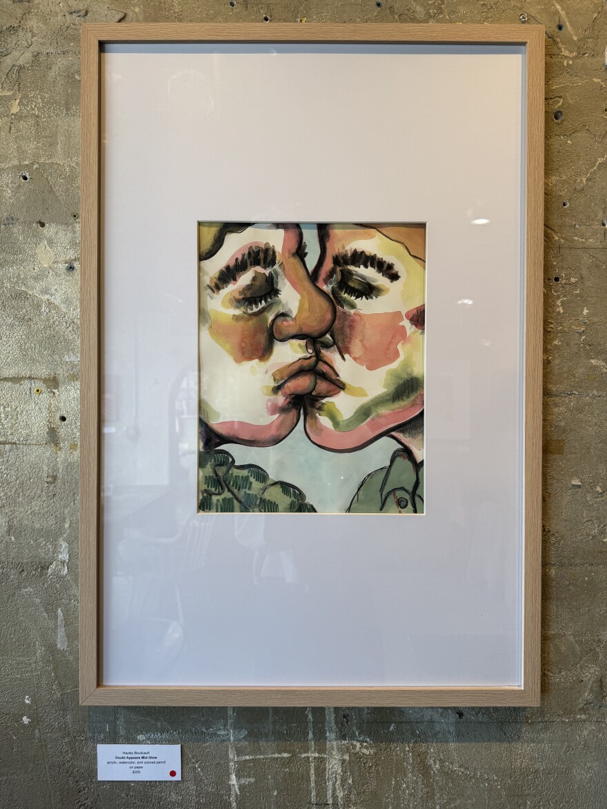 "Doubt Appears Mid Glow" is a work by Hayley Boulicault that appears in the exhibit "People" also featuring partner artist Justin Luper.