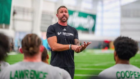 New South Florida head coach Brian Hartline doesn't know if he'll be nervous when leading the Bulls into the program's 30th season opener on Saturday against Florida International.