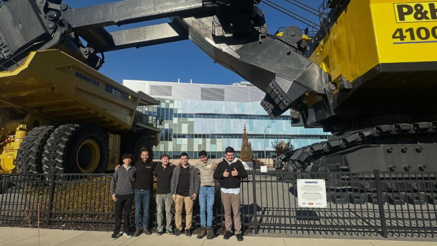 Students from SHPE's UW-Milwaukee chapter at Komatsu Mining Corp. headquarters.