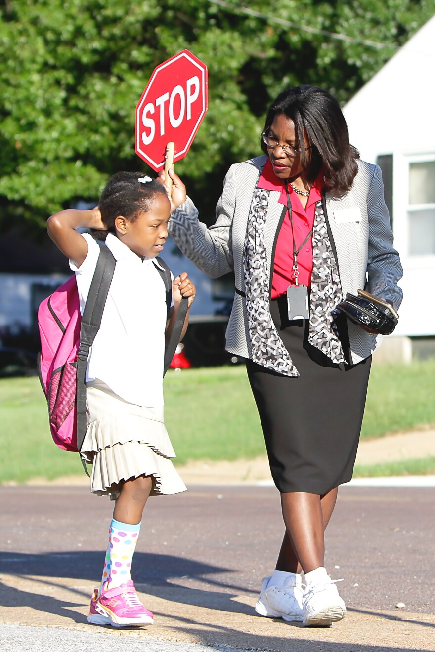 Jennings Superintendent Tiffany Anderson also works as a crossing guard.