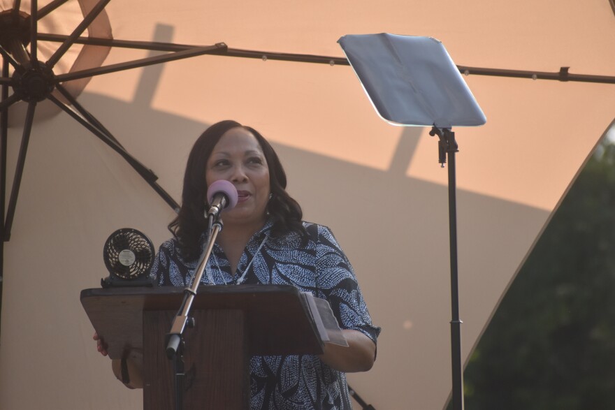 Peoria Mayor Rita Ali delivers her third State of the City address at Luthy Botanical Gardens on Thursday, June 22, 2023. The mayor touted the city's strong fiscal position and said Peoria is well-poised for future growth and prosperity.