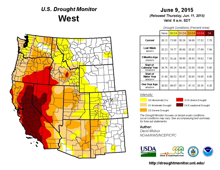 This week's federal drought map shows how widespread the trend is across the West.