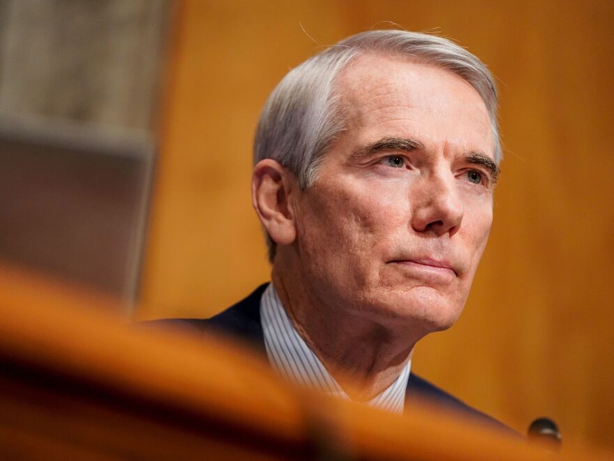 Sen. Rob Portman, R-Ohio, seen here during a confirmation hearing on Jan. 19, announced Monday he won't run for reelection in 2022.