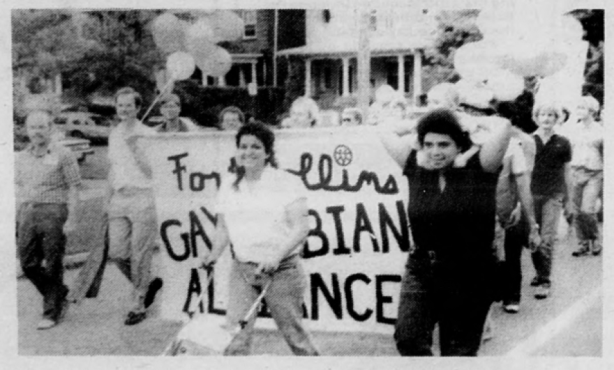 Image from a 1983 Fort Collins Pride March.