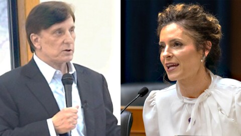 Louisiana Treasurer John Fleming (left), and Rep. Julia Letlow, R-Monroe (Right), took part in a 90 minute radio debate on the Moon Griffon Show on Tuesday in the GOP Senate Primary.