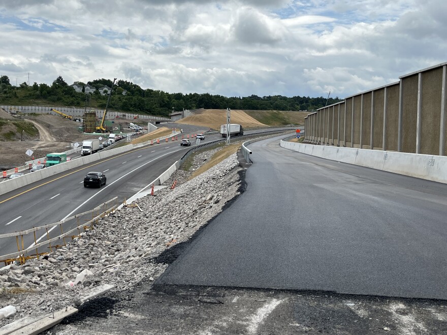 I-81 looking south at E. Glen Ave. The new ramp at the right opened Monday.