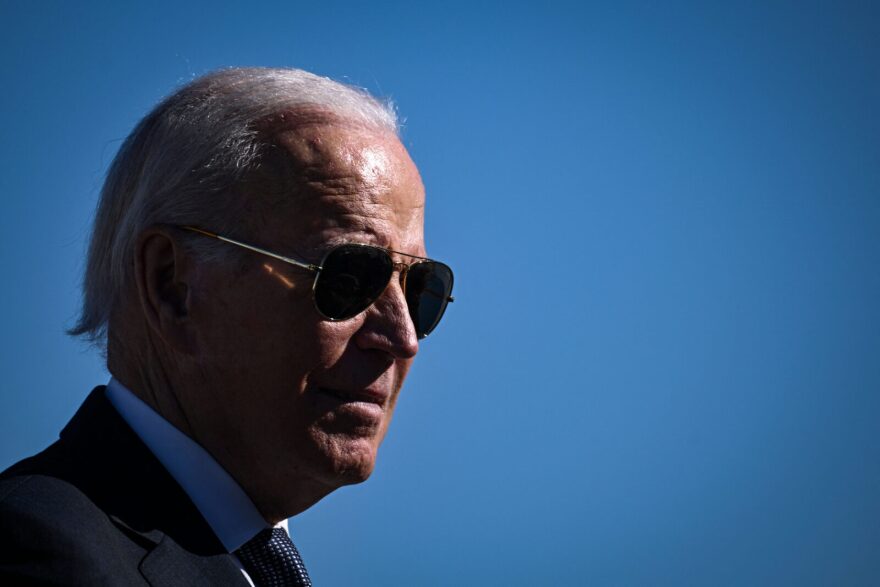 US President Joe Biden departs Atlanta Hartsfield-Jackson International Airport, in Atlanta, Georgia.