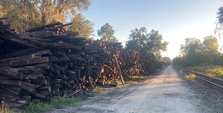 Bill White, Dunnellon’s former mayor and vice president of the Rainbow River Conservation, said he walked along the stockpiles of rail ties in Dunnellon before the fire. “The stench and the smell of the creosote got to the point that I was starting to feel sick,” White said. (Courtesy of Bill White)