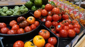 Produce, which is covered by the USDA Supplemental Nutrition Assistance Program (SNAP), is displayed for sale at a grocery store in Baltimore, Monday, Nov. 10, 2025.