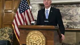 Arkansas Gov. Asa Hutchinson speaks to reporters in Little Rock, Ark., in April 2017. (Andrew DeMillo/AP)