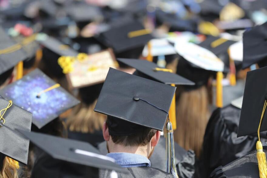 Graduates at the University of Toledo commencement ceremony in Toledo, Ohio. (Carlos Osorio/AP)