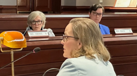 Sandra Slack Glover says she regretted vouching for Amy Coney Barrett, a contemporary as Supreme Court clerks. Watching is Sen. Ceci Maher and Rep. Dominique Johnson.