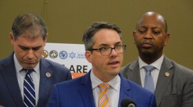 Del. Kris Fair speaks at a “We Are Maryland" MD Legislative Caucuses joint press conference on Tuesday in the Lowe House Building in Annapolis, Md.