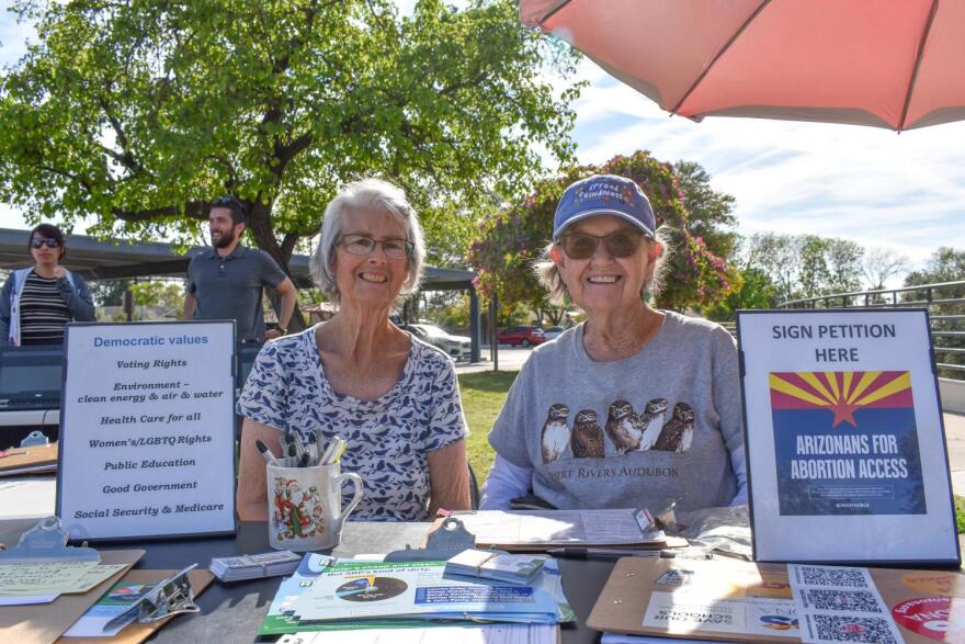 Kathy Pettycrew (left) and Jeanne Devine 