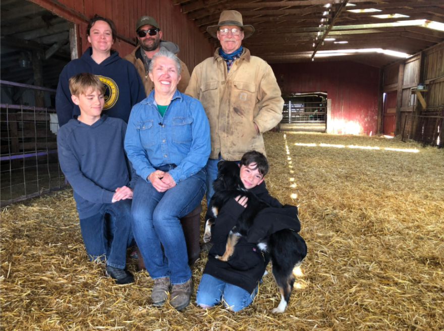 Tammy Basel (center) with her husband, Dallis (far right) son, Ryan, daughter-in-law, Shilo and grandsons, Logan and Kole.