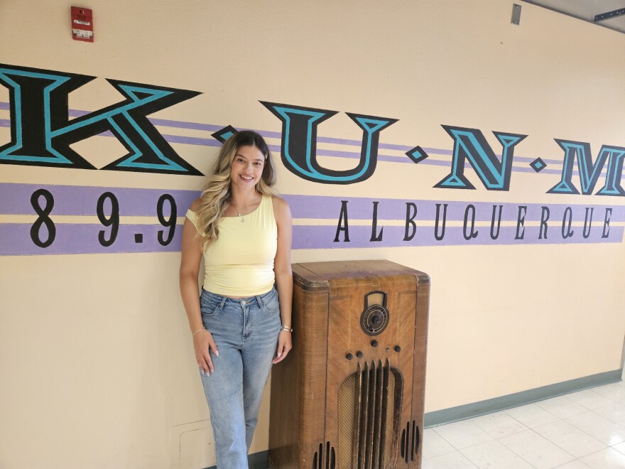 Reporter Taylor Velazquez on her last day at KUNM. She is headed for law school at the University of New Mexico.