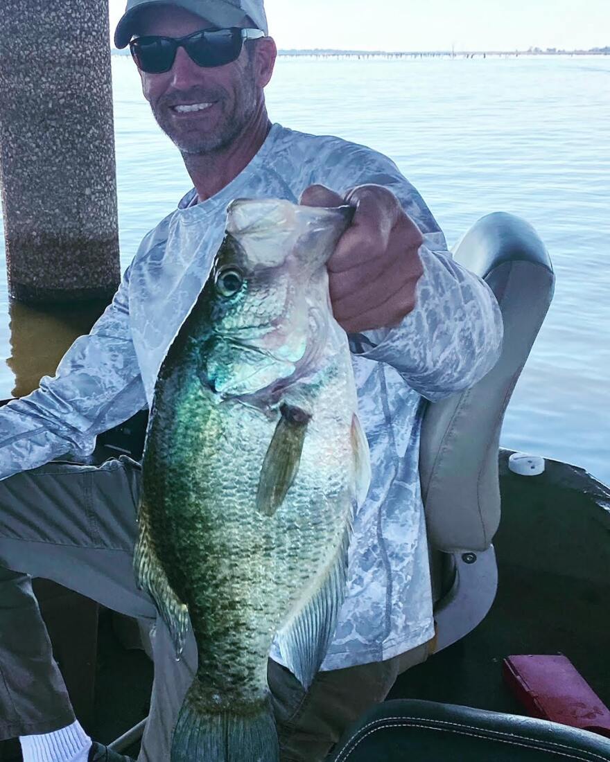 Lake Fork guide Gary Pairs shows off a big crappie