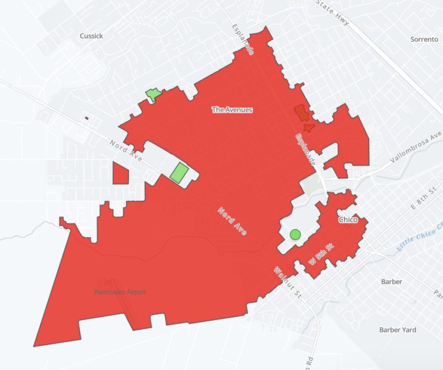 A major power outage was reported in west Chico and the downtown area, affecting over 7,000 customers as of 4:45 p.m. March 9, 2026.