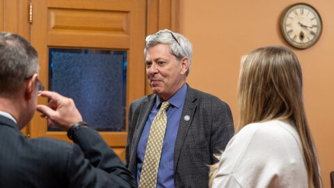 Clay Barker, general counsel for the Secretary of State's Office, appears at a Jan. 27, 2026, meeting of the House Elections Committee. Barker authored an internal legal analysis that says election officials have no duty to enforce a new state law that requires gender markers on government records to align with an individual's sex assigned at birth.