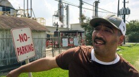 "If I smell something out here, it's bad, and I can tell you during Harvey, it smelled real bad," said Juan Flores in Galena Park, Texas, about a leak that caused strong gasoline odors to waft through town.
