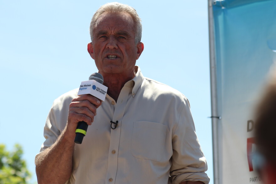 Robert F. Kennedy Jr. (pictured) and Marianne Williamson both called for canceling student loan debt and doing more to help people meet basic needs in their turns at the Des Moines Register Political Soapbox.
