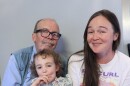 Jim Thomas his granddaughter Rhiannon, and daughter Sarah Thomas in St. George, at their StoryCorps interview in May 2025.