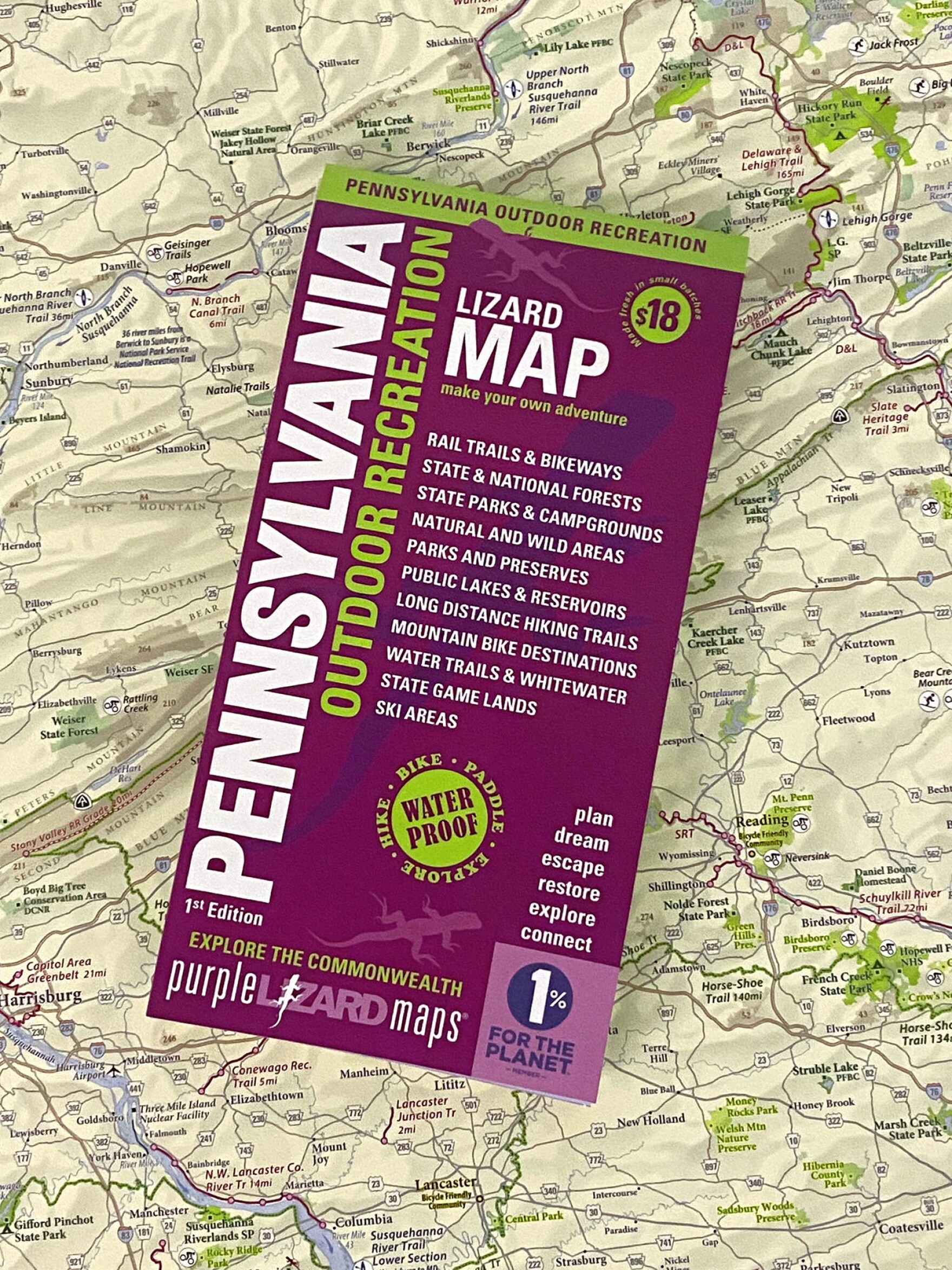 New Purple Lizard map highlights outdoor trails and recreation across