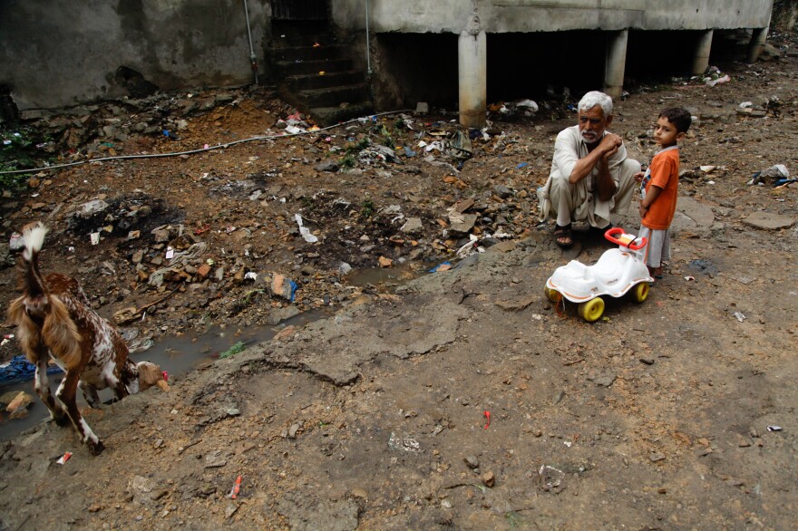 Trash is a part of Saidpur's landscape.