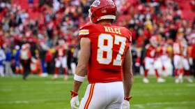 Travis Kelce will play with the Chiefs in Sunday's Super Bowl. (Reed Hoffmann/AP)
