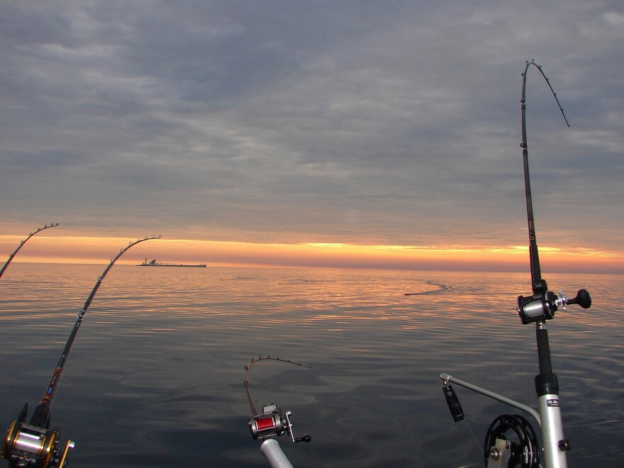 sunrise fishing on Lake Huron