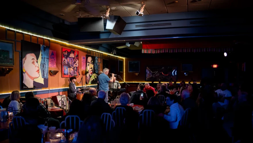 The Martha’s Vineyard–based band Johnny Hoy and the Bluefish play a set on one of Chan's stages.