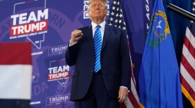 Republican presidential candidate and former President Donald Trump speaks at a campaign event Saturday, Jan. 27, 2024, in Las Vegas. The Illinois State Board of Elections voted unanimously to allow Trump to be listed on the ballot for the March 19 Illinois primary.