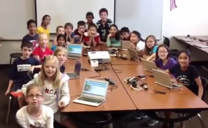Janice Mak's computer class of 3rd and 4th graders makes an appearance in a <a href="https://www.youtube.com/watch?v=FC5FbmsH4fw">Youtube video</a> encouraging people to participate in the <a href="http://csedweek.org/">Hour of Code</a>.