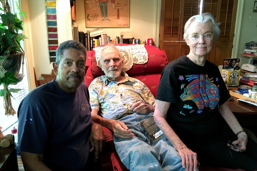 Leon Watts (left) with Lee and Suzanne Chase.