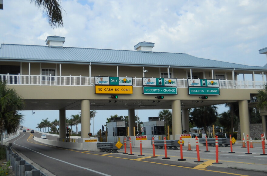 Sanibel Causeway toll facility shown in WGCU's report on toll-plaza technology upgrades