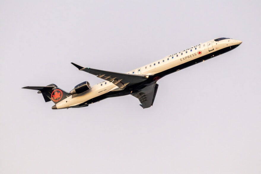 President Donald Trump has targeted Canadian aircraft manufacturer Bombardier in his trade war with Canada. In this photo, an Air Canada Express Bombardier CRJ900 aircraft departs Ronald Reagan Washington National Airport.